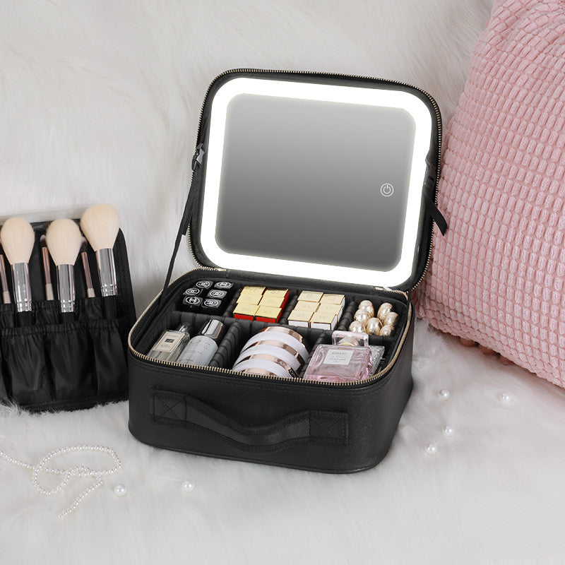 Smart LED Cosmetic Case With Mirror